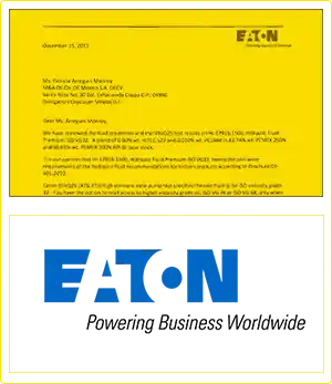 Certificación Internacional EATON Powering Business WorldWide